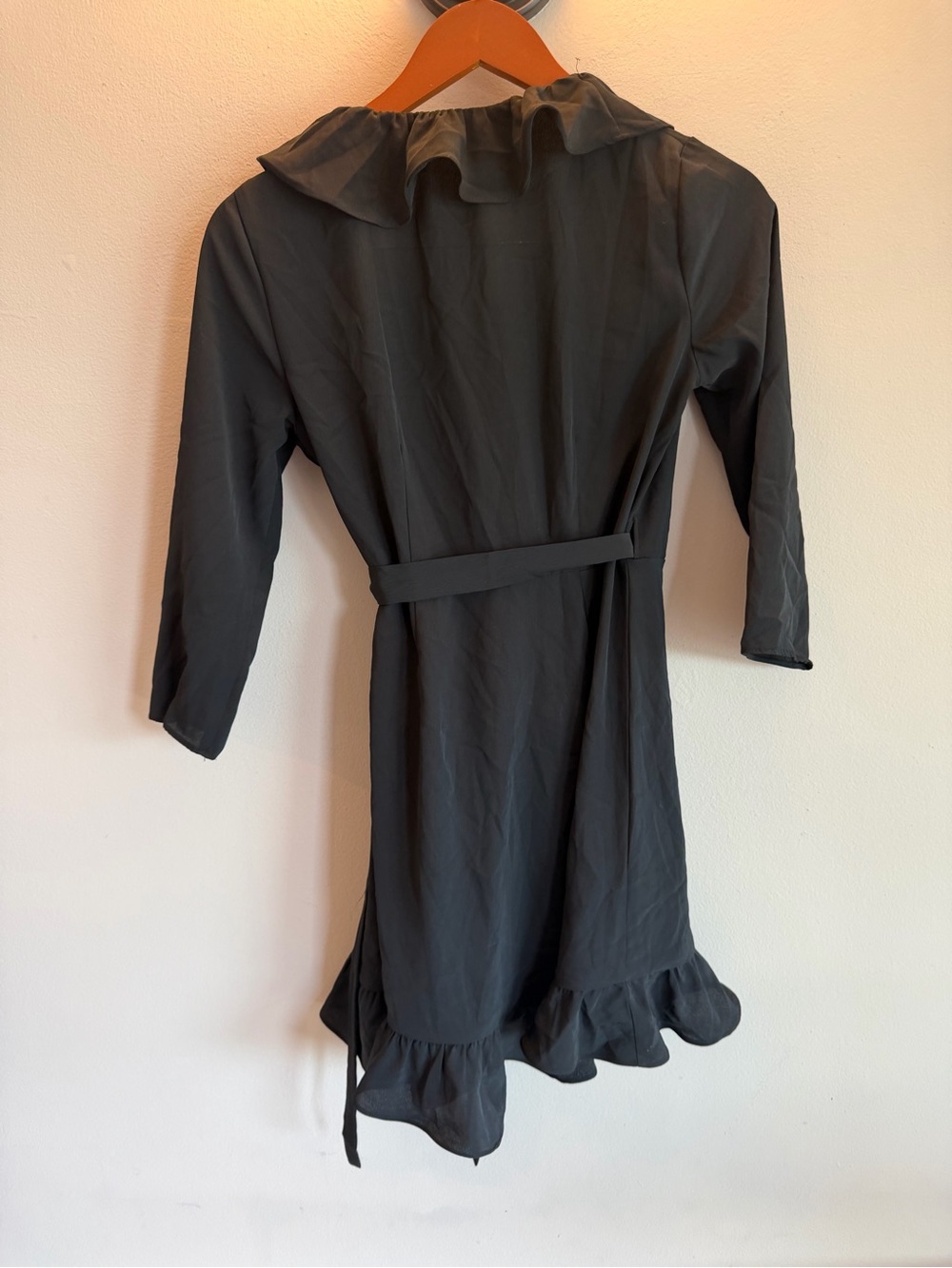 Topshop Black Ruffle Wrap Dress - Picture 5 of 5